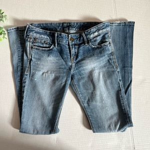 Express Women’s Ripped Bootcut Jeans - Medium Wash